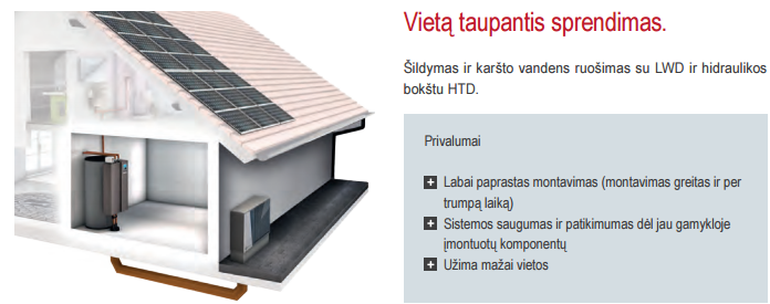 Įvairiapusis šilumos siurblys oras-vanduo, šildymas, vėsinimas ir karšto vandens ruošimas