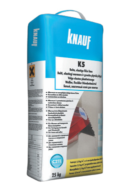 K5  - balti, elastingi marmuro ir granito plytelių klijai, C2TE klasė