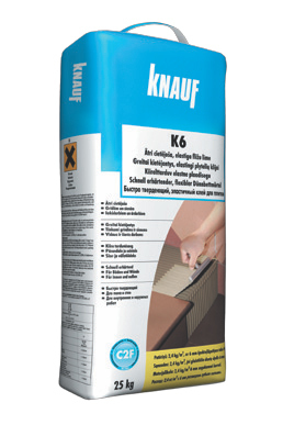 K6  - greitai kietėjantys elastingi plytelių klijai, C2F klasė
