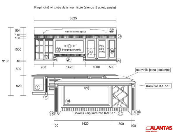 Nuo projekto prasideda individualios virtuvės kūryba.