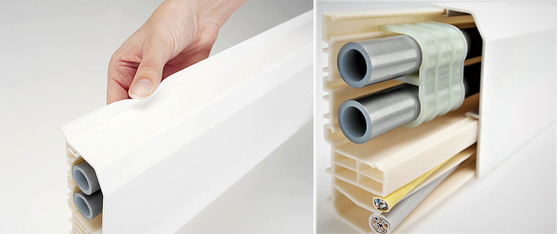 instaliacinė grindjuostė su sandarinimo juostelė