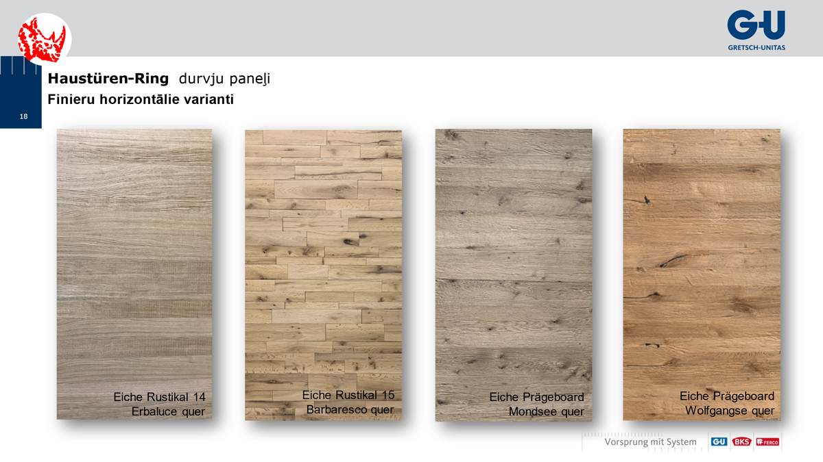 Šiltos medienos spalvos lauko durų varčios