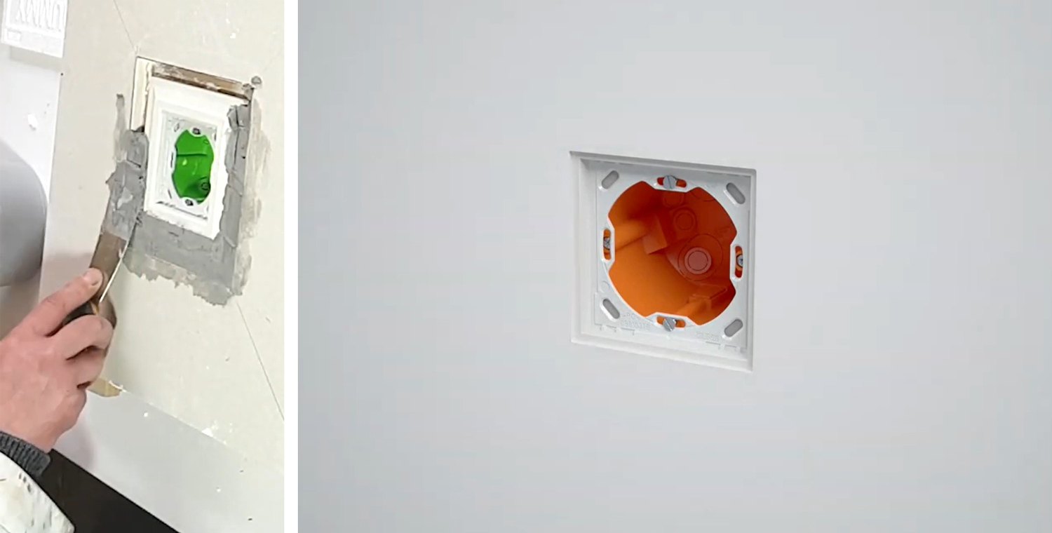 Įgilinto jungiklio rėmelio montavimas