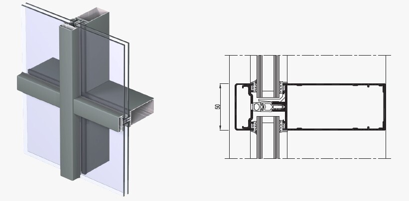 surenkama stiklo fasado sistema