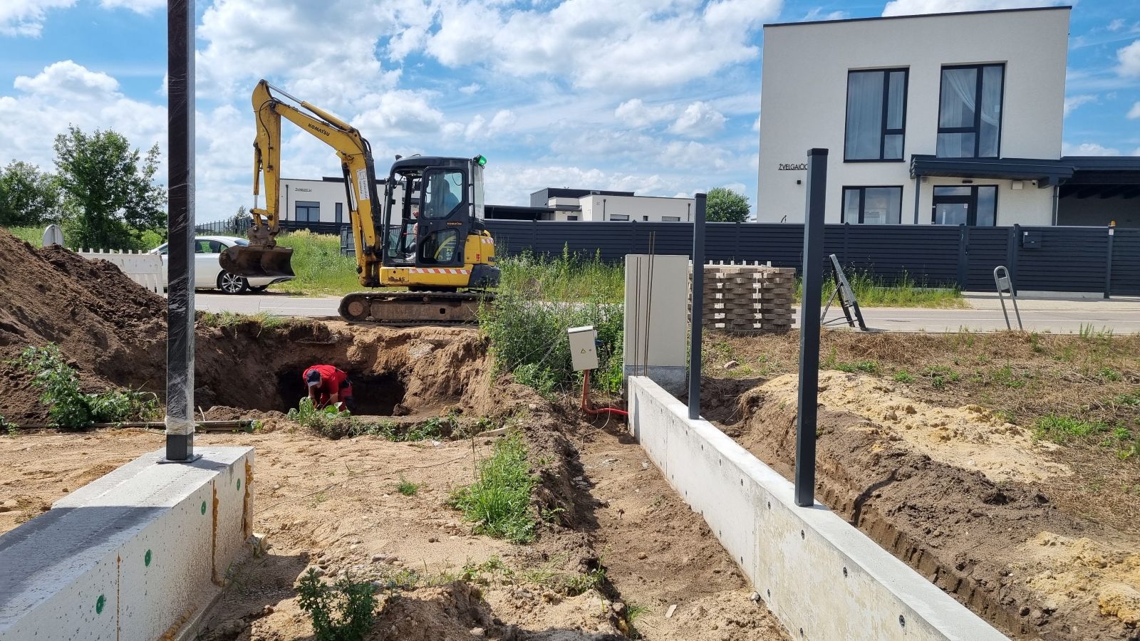 Inžinerinių tinklų atstumas nuo kaimyninio sklypo