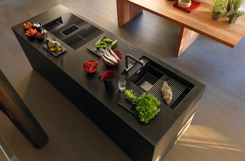 virtuvės sala su plautuve