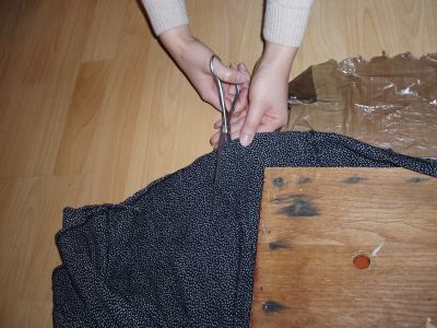Atkirpkite reikiamą audinio kiekį