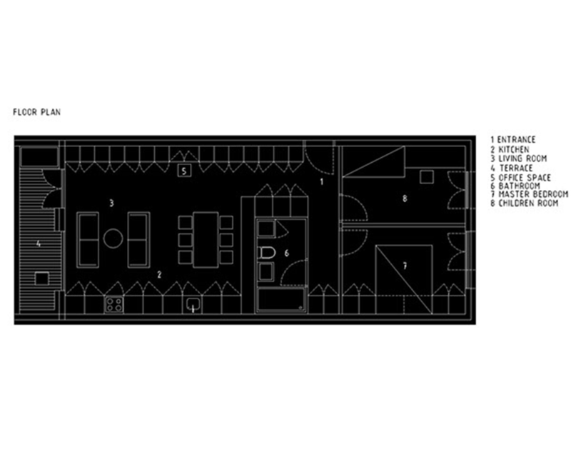 Buto plano forma - pailgas 12,8 x 5,40 m stačiakampis