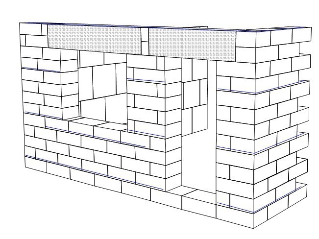 Akyto betono sienos armavimo schema